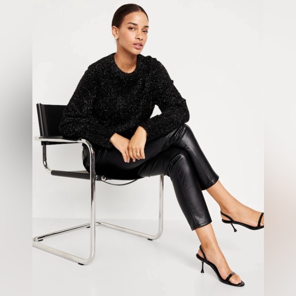 NWT! Black Jack High-Waisted OG Straight Faux-Leather Ankle Pants - 6 TALL 💛 - Picture 3 of 9